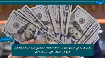تغير جديد في سعر الدولار أمام الجنيه المصري عند ختام تعاملات اليوم.. تعرف على السعر الآن